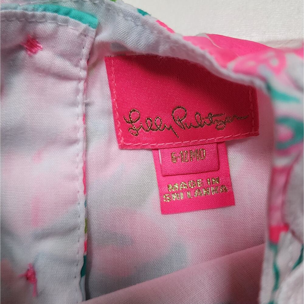 Lilly Pulitzer Baby Lilly Shift Dress Size 6-12 Months Pinks, Aqua & Green - Picture 2 of 7